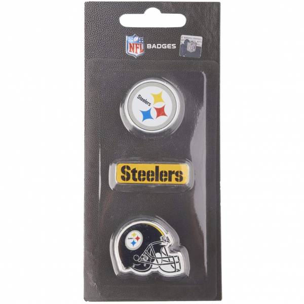 Steelers de Pittsburgh Badge à broche métallique NFL Ensemble de 3 BDNFL3PKPS