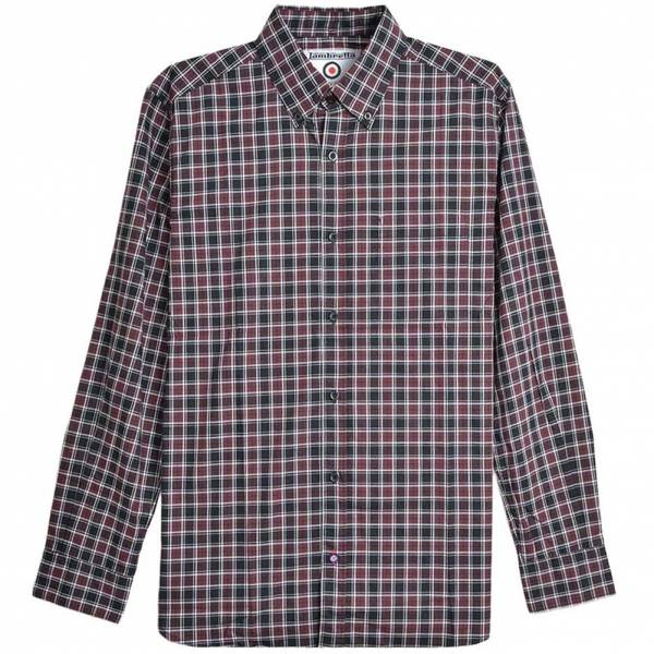 Lambretta Check Shirt Herren Langarmhemd RWIS1467-BURG
