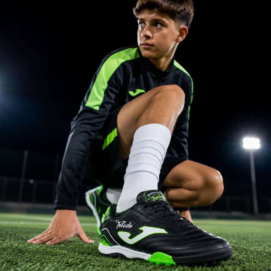 Joma Toledo Turf Scarpe Da Calcio Unisex Bambini – Suola In Gomma Per Terreni Sintetici, Nere, Ideali Per Allenamento E Partite - 3