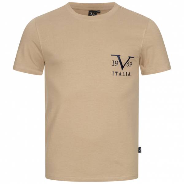 19V69 Versace 1969 Basic Big Logo Mężczyźni T-shirt VI20SS0008B beżowy