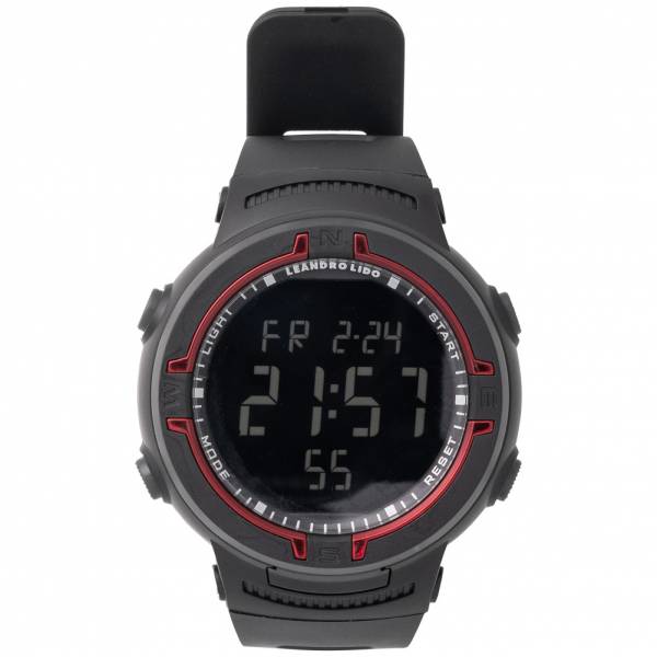 LEANDRO LIDO &quot;Vernazza&quot; Unisex Reloj deportivo negro/rojo