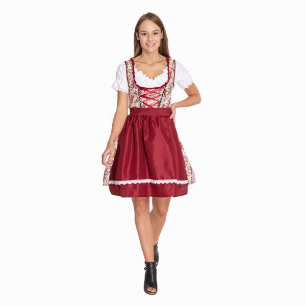 Traje tradicional tirolés Mujer Oktoberfest MIESEPETER® rojo vino