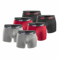 PUMA Boxer Hombre Calzoncillos bóxer Pack de 6 Negro Rojo 100003547-4250-020-6