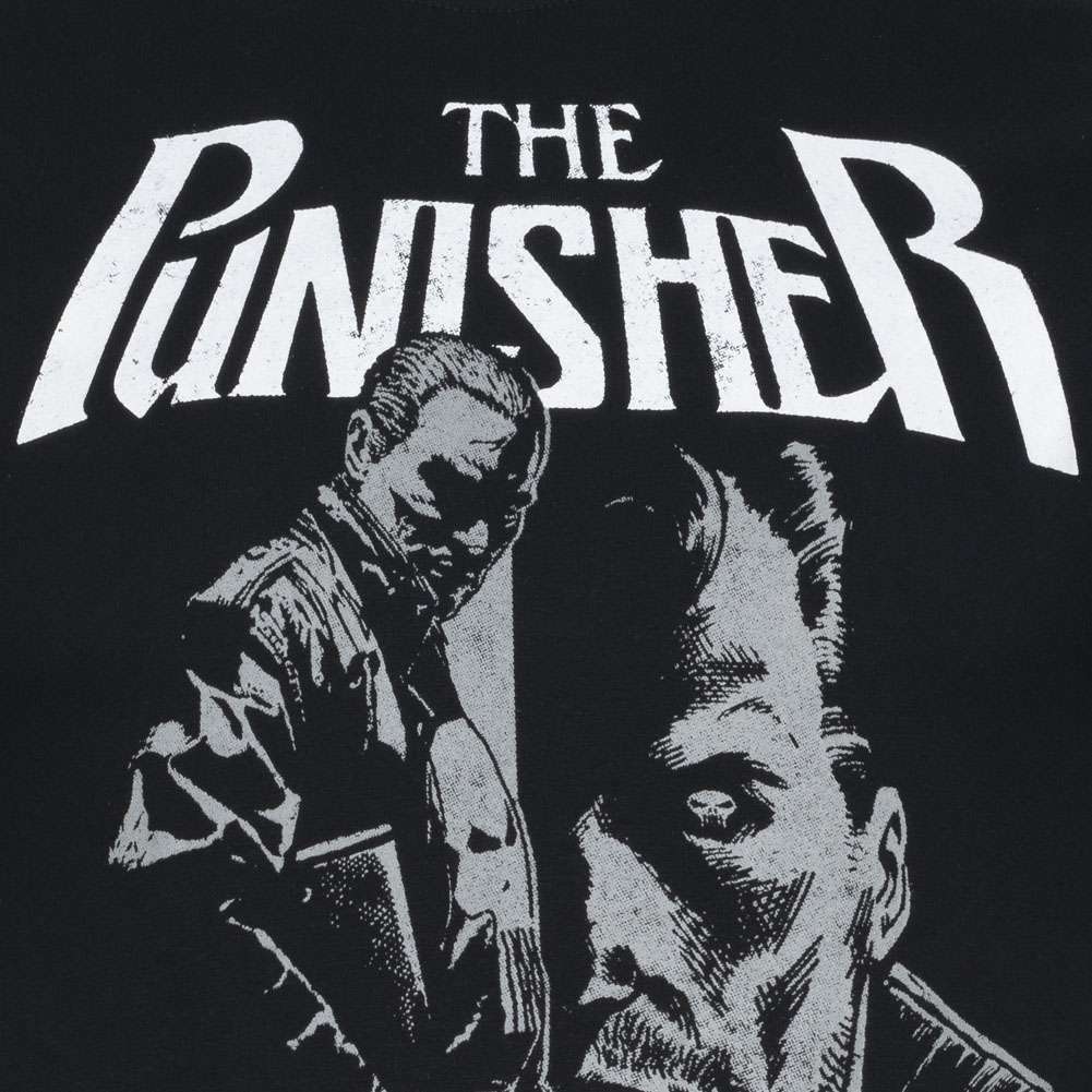 Marvel Maglietta da Uomo Punisher Text, Nera, S UK