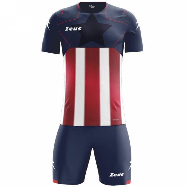 Zeus Kit Hero Set da calcio con Shorts blu rosso