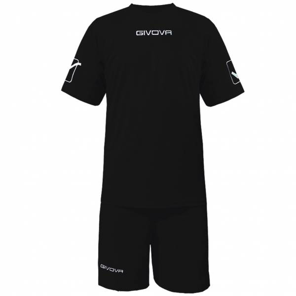 Givova football set jersey with short kit Givova black