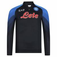 SSC Neapel EA7 Emporio Armani Cremallera 1/4 Hombre UEFA Sudadera de entrenamiento azul marino EASSCN23TU05-BLU
