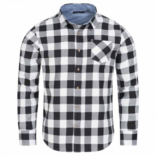 BRAVE SOUL Jack Check Print Flanell Herren Karo Hemd MSH-69JACKF White