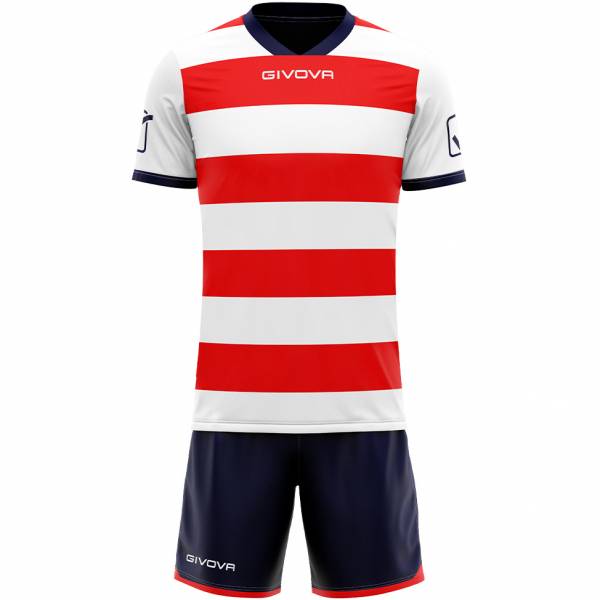 Givova Completo da rugby Maglia con pantaloncini bianco/rosso