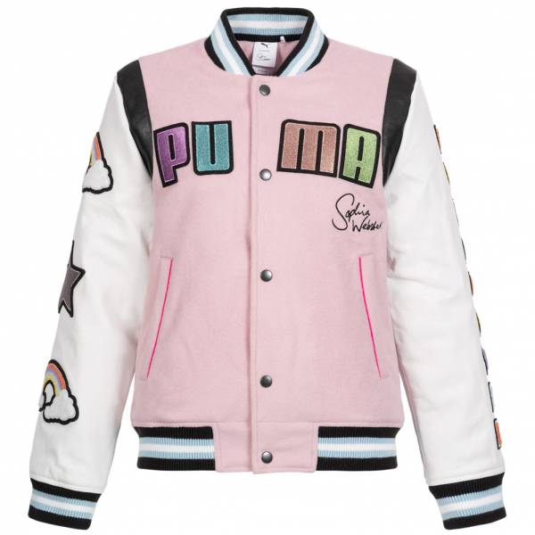 Chaqueta de cuero universitaria PUMA x Sophia Webster para mujer 574575-76