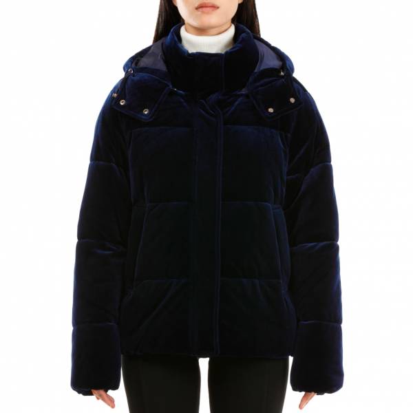 19V69 Versace 1969 Femmes Veste d’hiver en look velours 0096BLU