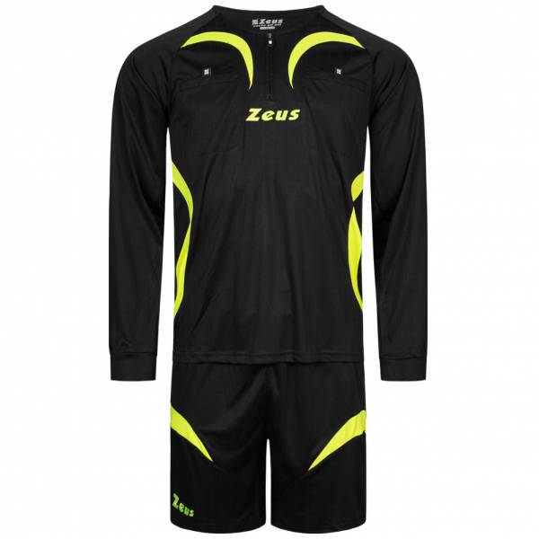 Zeus Hommes Tenue d'arbitre Maillot et short Noir