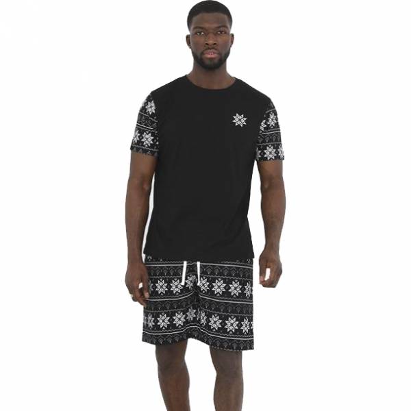 BRAVE SOUL Christmas Snowflake Fairisle Herren Pyjama Set MLWS-149BLIZZARD