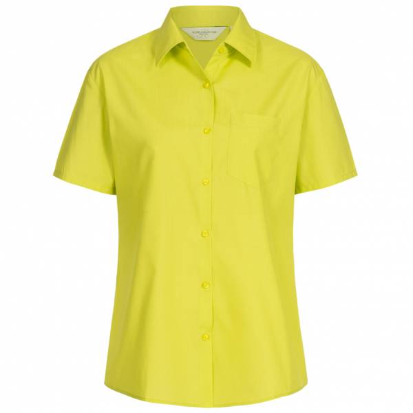 RUSSELL Short Sleeve Poly Cotton Poplin Femmes Chemisier 0R935F0-Chaux