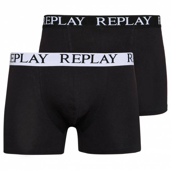 REPLAY Estilo bóxer Hombre Calzoncillos bóxer Pack de 2 Replay5678-Negro
