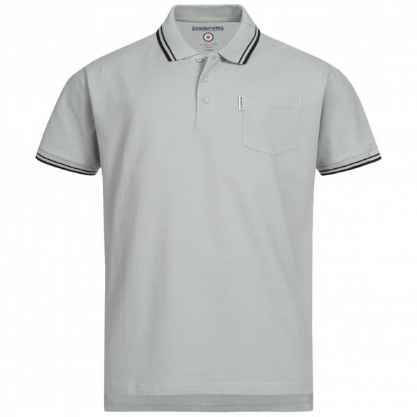 Lambretta Twin Tripped Pocket Herren Polo-Shirt SS1237-GREY