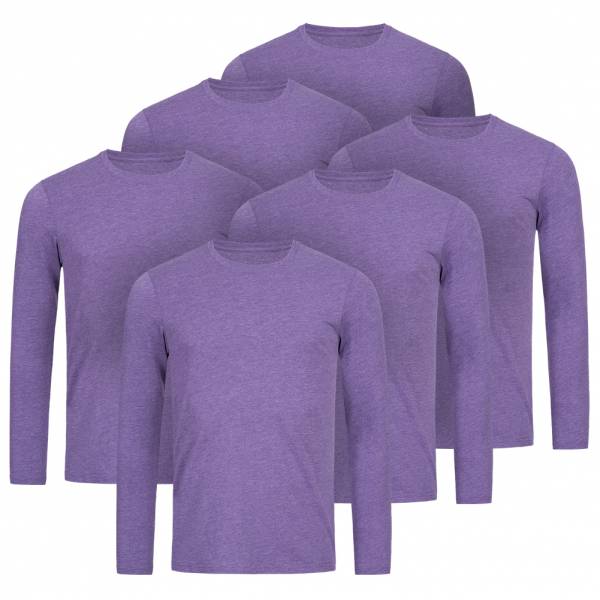 RUSSELL Longsleeve Tee 6er-Pack Herren Shirt 0R167M0-Purple-Marl