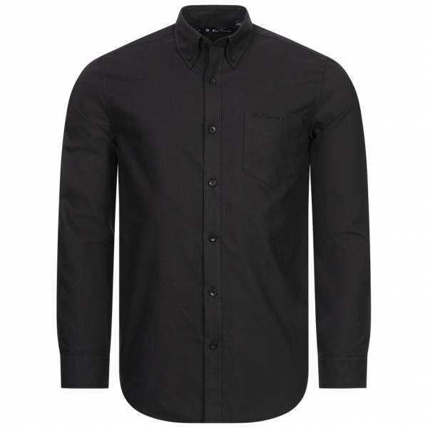 BEN SHERMAN Oxford Men Long-sleeved Shirt 0077857-BARELYBLACK