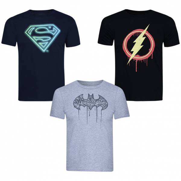 CÓMICS DE DC Superman Batman Flash Niño Camiseta Pack de 3 CDBPK298MUL