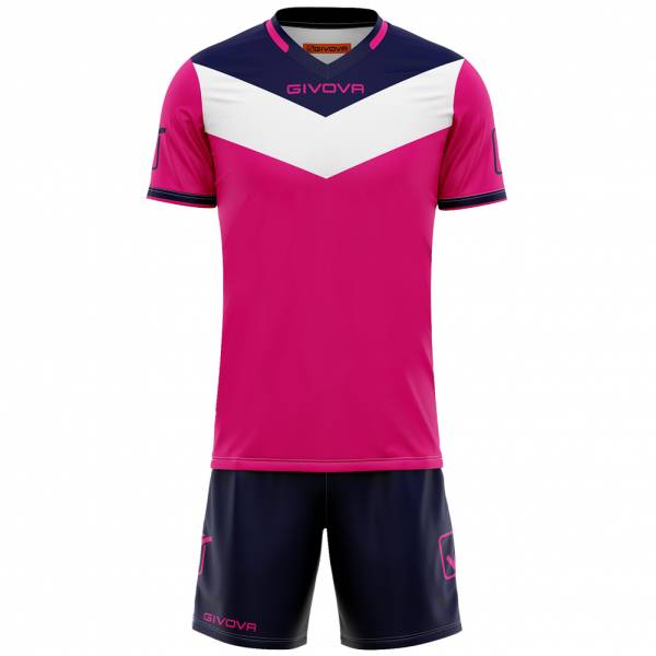 Givova Kit Campo Ensemble Maillot + Short rose fluo / marine