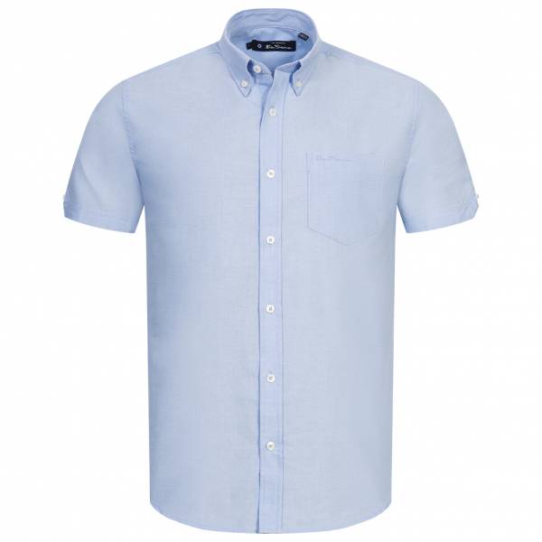 BEN SHERMAN Oxford Hombre Camisa de manga corta 1013388-CIELO