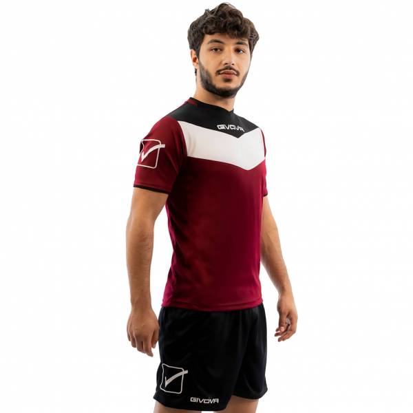 Givova Kit Campo Conjunto Camiseta + Pantalones cortos rojo oscuro / negro