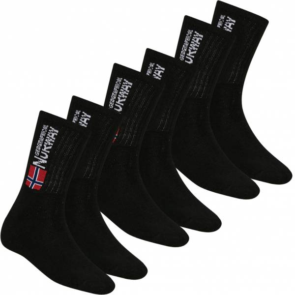 Geographical Norway Herren Sportsocken 3 Paar schwarz GN002HP-BLACK