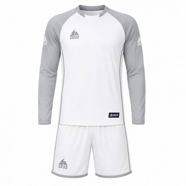 Zeus Kit Athos Heren Voetbaltenue 2 stuks wit/grijs