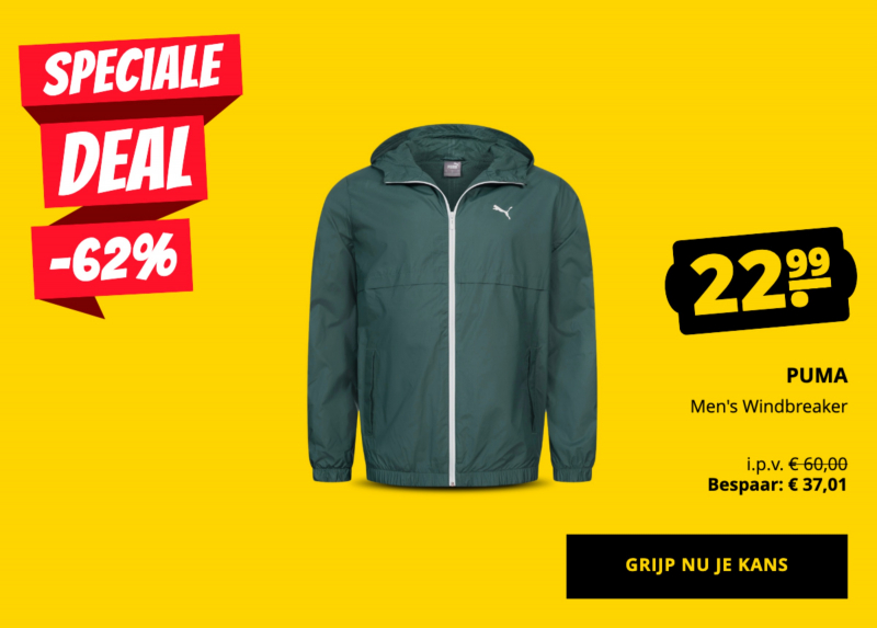 PUMA Men's Windbreaker slechts 22,99 €!