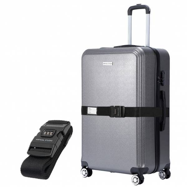 VERTICAL STUDIO &quot;Bergen&quot; 24&quot; Valise gris avec sangle de bagage GRATUITE