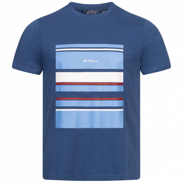 BEN SHERMAN Bold Stripe Panel Uomo T-shirt 0073037BLU SCURO