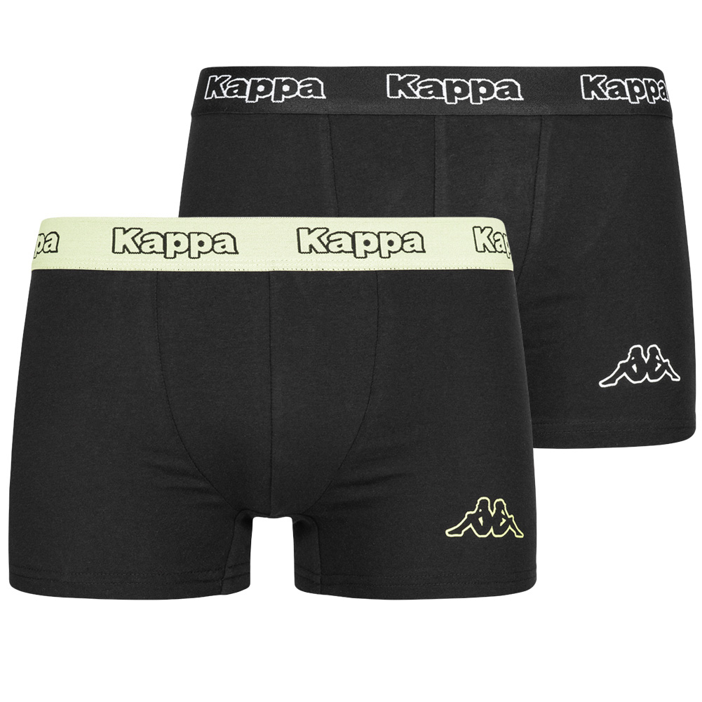 Kappa Homme 2 Pack Boxer Shorts Noir Logo Classique Boxers 