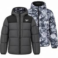 Reebok Reversible Puffer Jacket Hommes Réversible Veste d'hiver OMRB1501-Charbon