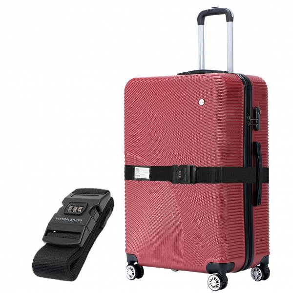 VERTICAL STUDIO &quot;Malmö&quot; 24&quot; Valise rouge vin avec sangle de bagage GRATUITE