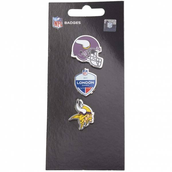 Minnesota Vikings NFL Pins métalliques Ensemble de 3 BDNF3HELMV