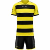 Givova Rugbytenue Shirt met short zwart/geel