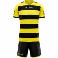 Givova Tenue de rugby Maillot avec short noir/jaune