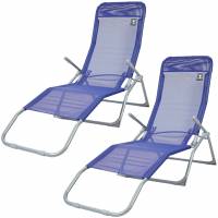 BIXENTE klappbare Gartenliege 157 cm 2er-Set navy