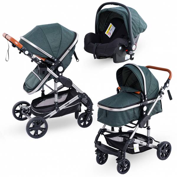 MUWO 3 in 1 combination stroller complete set green