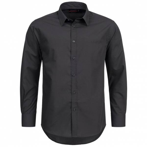 Pierre Cardin Herren Langarm Hemd schwarz
