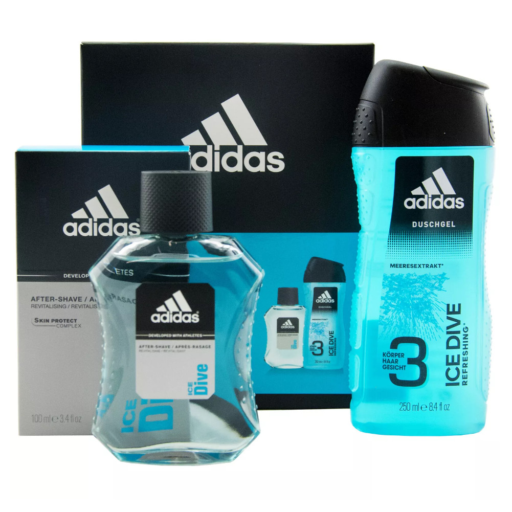 adidas Ice Dive Duschgel und Aftershave Set 250 ml + 100 ml