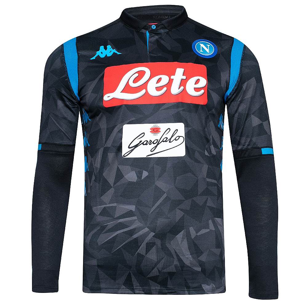 SSC Napoli Kappa Kombat Gara Men Long sleeved Jersey 3032TE0 BLACK FANTASY SportSpar