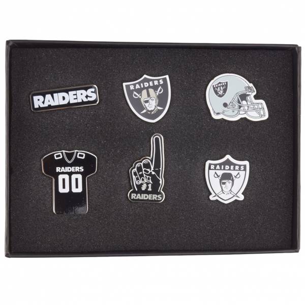 Raiders d'Oakland NFL Pins métalliques Ensemble de 6 BDNFL6SETOR