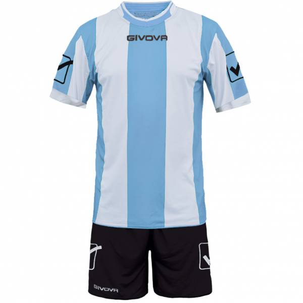 Givova Ensemble de foot Maillot avec Short Kit Catalano bleu clair / blanc