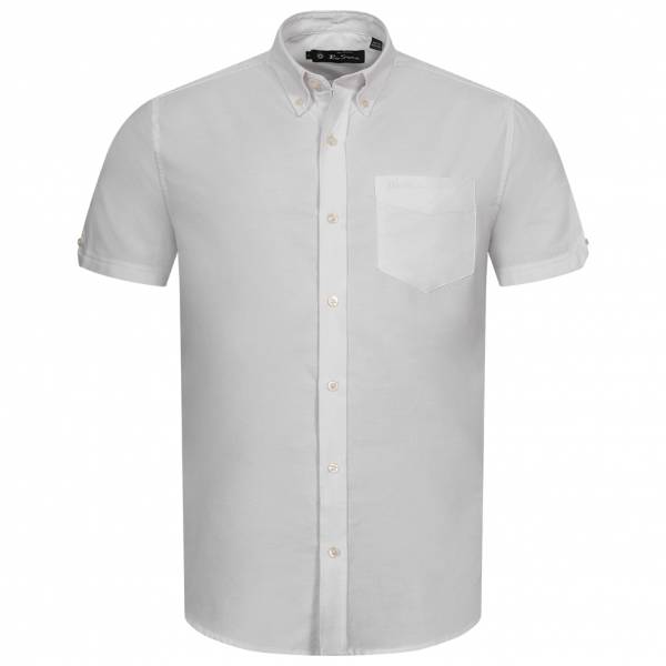 BEN SHERMAN Oxford Men Short-sleeved Shirt 1013388-WHITE