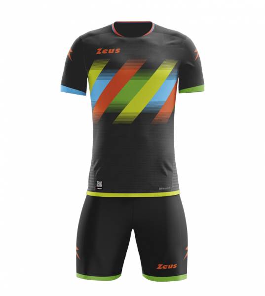 Zeus Icon Teamwear Set Maillot avec short noir orange fluo