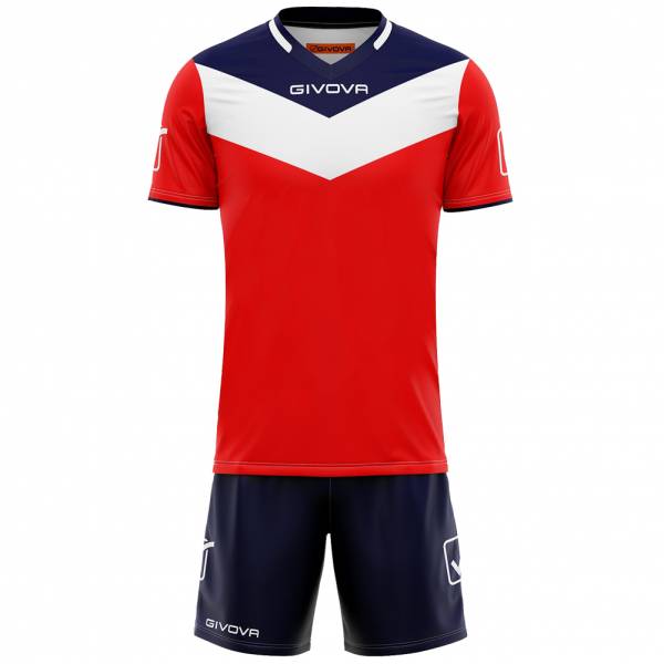 Givova Kit Campo Set Trikot + Shorts rot/navy