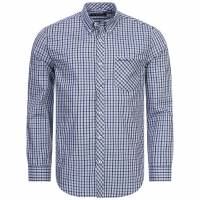 BEN SHERMAN Gingham Hombre Camisa de manga larga 0077860-AZUL