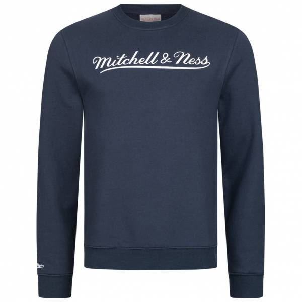 Mitchell & Ness Script Crew Hommes Sweat-shirt MN-BRA-SCRPTLOGOCREW-NVYWHT