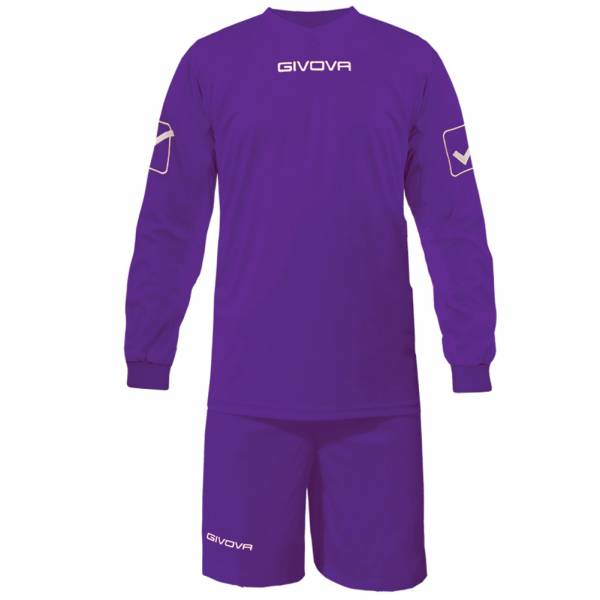 Givova Calcio Set Maglietta a maniche lunghe con Short Kit Givova viola